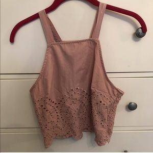 Pink eyelet top